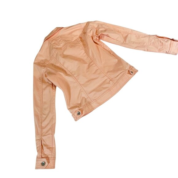 Sonoma Peach Denim Jacket XS Women's Button-Up with Stretch - Picture 6 of 7